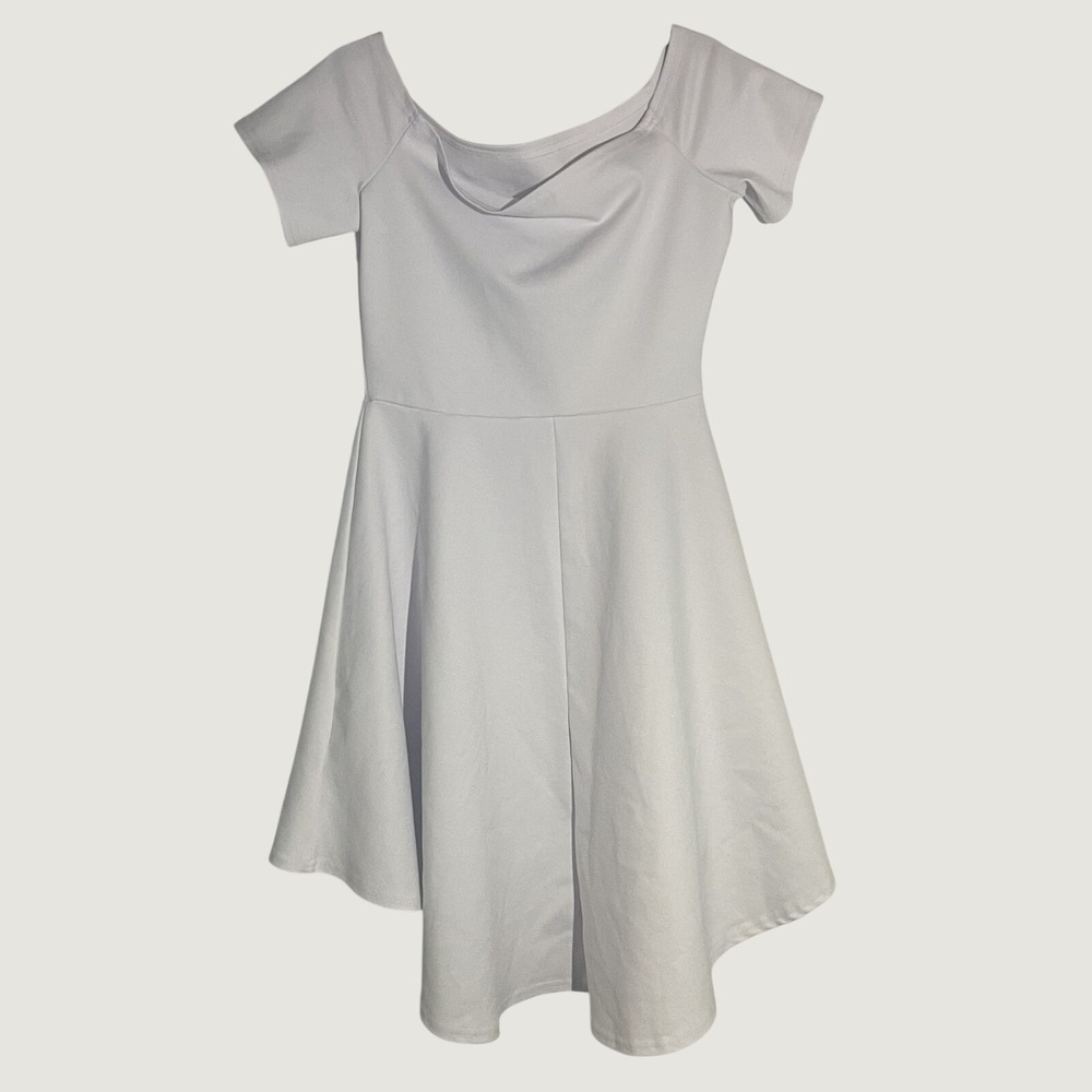 Sarin Mathews Off The Shoulder Short Sleeve Skater Dress Womens Small White